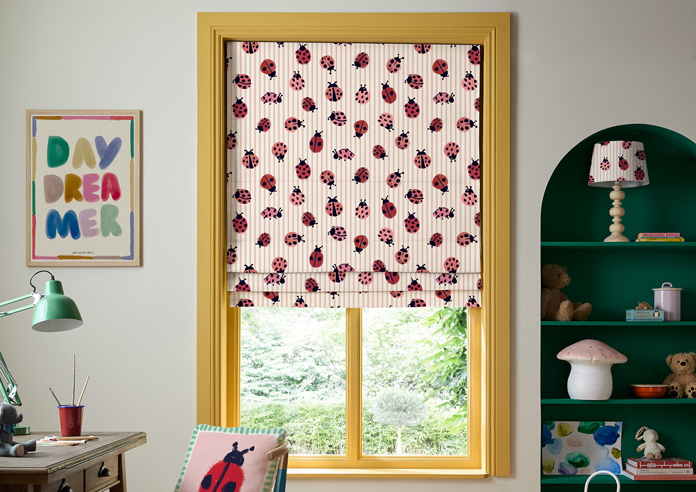 Wee Blue Bell Little Ladybirds, Poppy - Roman Blind - Image 3